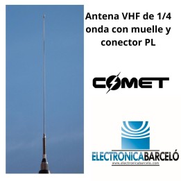 M150-GSA-C - Antena VHF de 1/4 onda con muelle y conector PL, cromada.