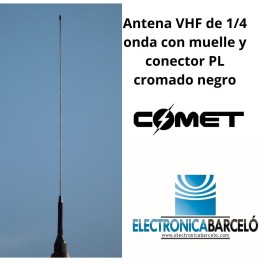 M150-GSA-CB - Antena VHF de 1/4 onda con muelle y conector PL, en negro