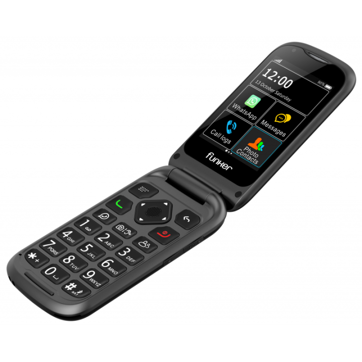 Teléfono básico tapa Funker e450 Max PRO 2 - Negro