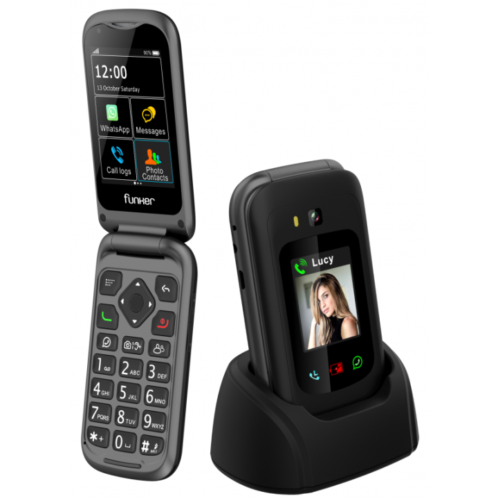 Teléfono básico tapa Funker e450 Max PRO 2 - Negro