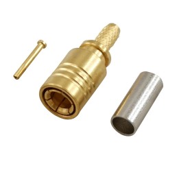 Conector SMB macho para RG-174. Crimpar. Dorado.