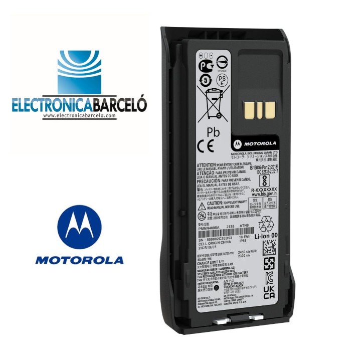 MOTOROLA PMNN4808 Batería Li-Ion 2.450 mAh walkies R7