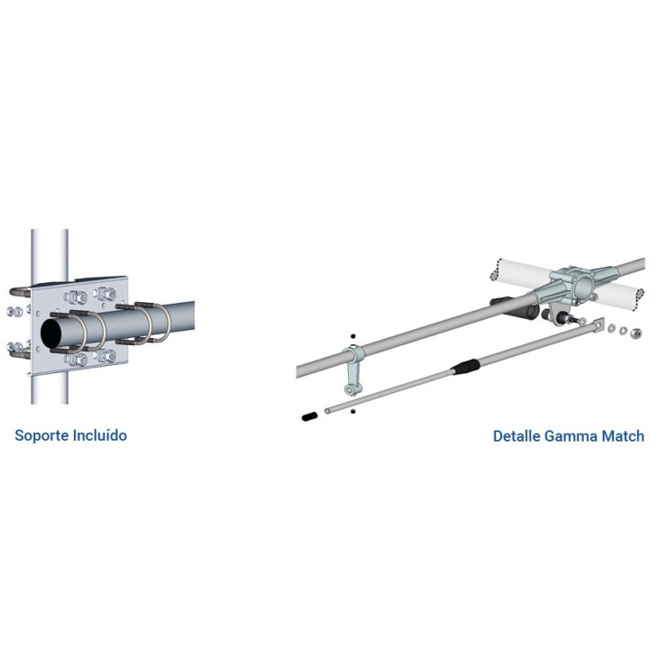 Dipolo Vertical 1/2 Onda SIRIO SD-Dipole (SD27). Ajustable entre 26,5 y 30 MHz.
