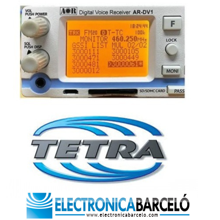 AOR AR-DV1 RECEPTOR DIGITAL BANDA ANCHA + CLAVE ACTIVACION TETRA GSSI