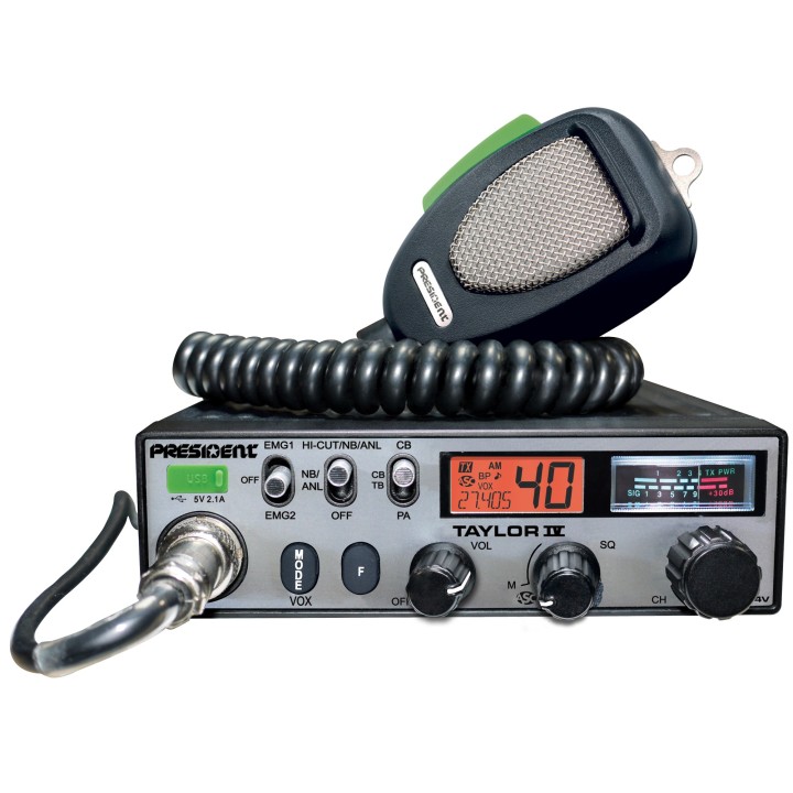 EMISORA DE CB-27 Mhz PRESIDENT TAYLOR IV DM ASC 12 / 24 V NUEVA VERSION CON DIGIMIKE