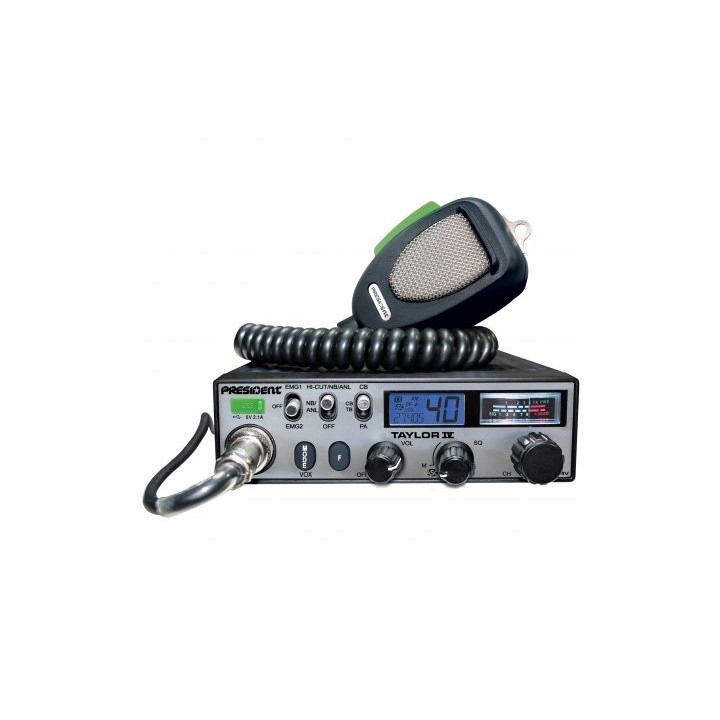 EMISORA DE CB-27 Mhz PRESIDENT TAYLOR IV DM ASC 12 / 24 V NUEVA VERSION CON DIGIMIKE