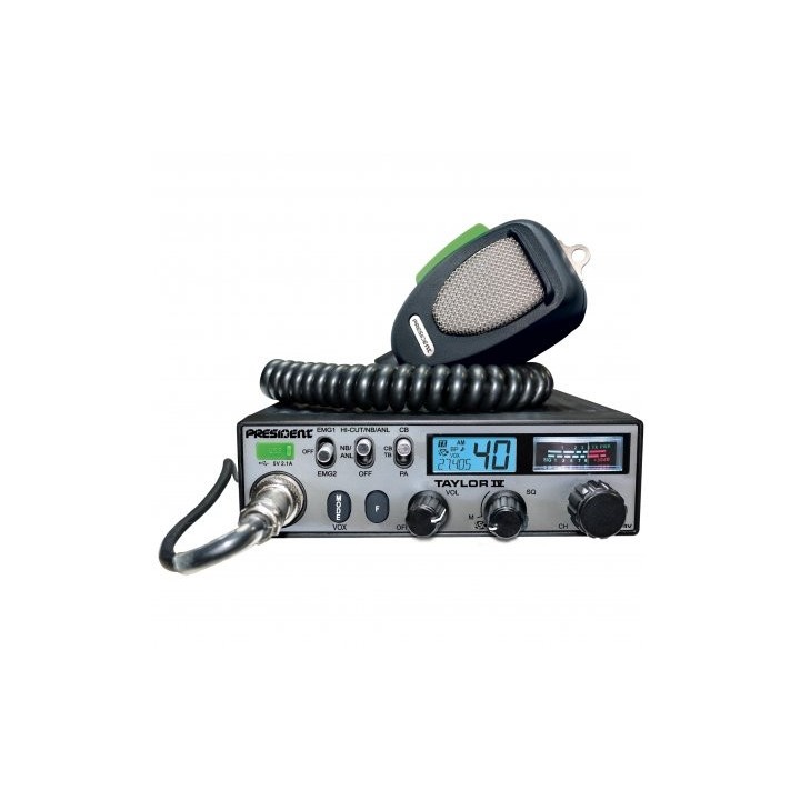 EMISORA DE CB-27 Mhz PRESIDENT TAYLOR IV DM ASC 12 / 24 V NUEVA VERSION CON DIGIMIKE