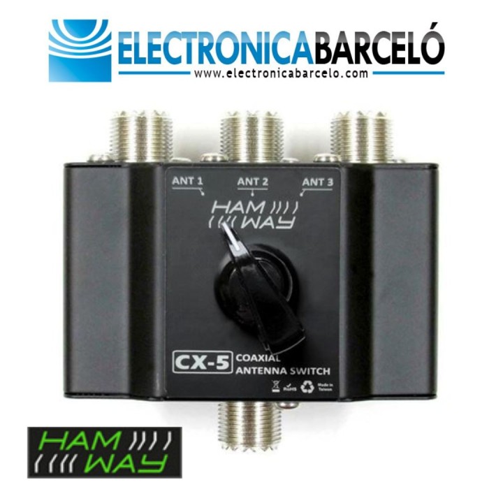 Conmutador Coaxial de 3 Antenas. 500 MHz - 1000 Watt. - SO239