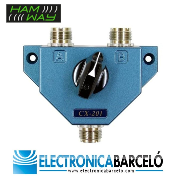 Conmutador coaxial de 2 antenas. 600 MHz - 1000 Watt. SO239