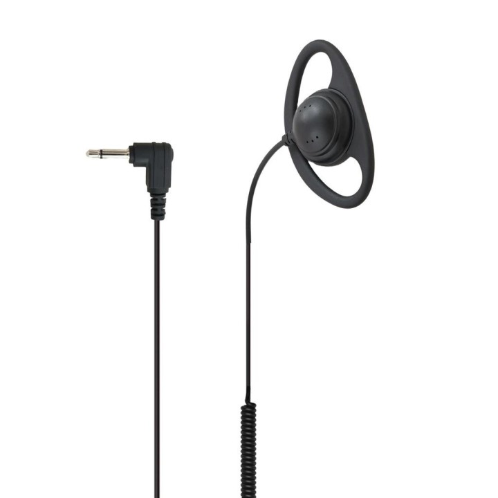 Auricular con orejera tipo D y conector de 3.5 mm.