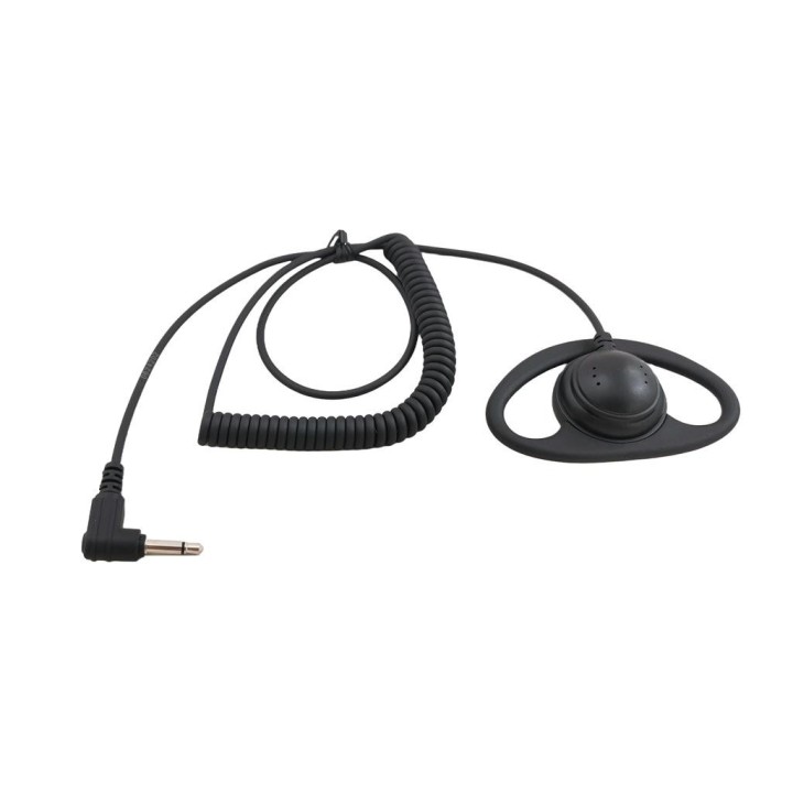 Auricular con orejera tipo D y conector de 3.5 mm.