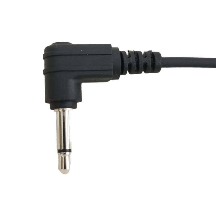 Auricular con orejera tipo D y conector de 3.5 mm.