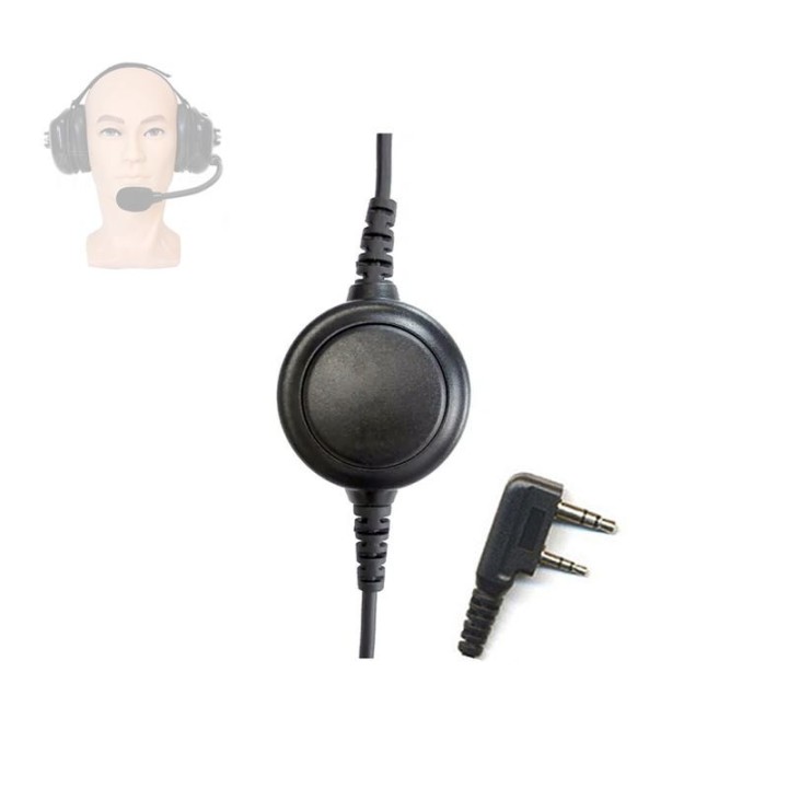 Cable con PTT Conector KENWOOD 90º 2 Pin para Cascos HS-10NC