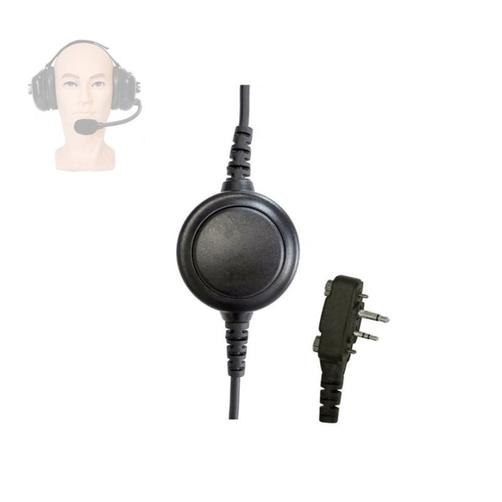 Cable con PTT Conector ICOM 2 PIN 90º para Cascos HS-10NC