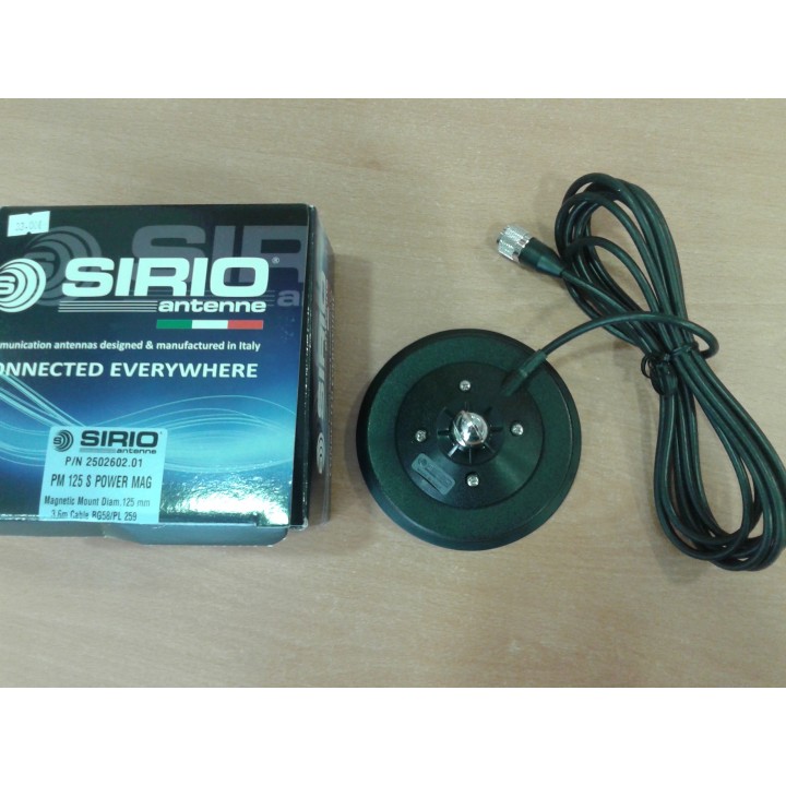 SIRIO PM-125PL Base Magnética Tipo S Hasta 500 MHz Ø 12,7 cm. Tamaño Mediano