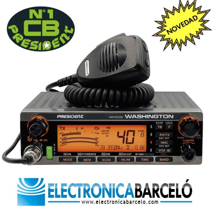 Emisora PRESIDENT WASHINGTON 24 a 29 Mhz AM / FM / BLS / BLI
