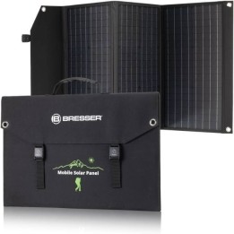Cargador solar móvil BRESSER de 90 vatios con salida USB y DC