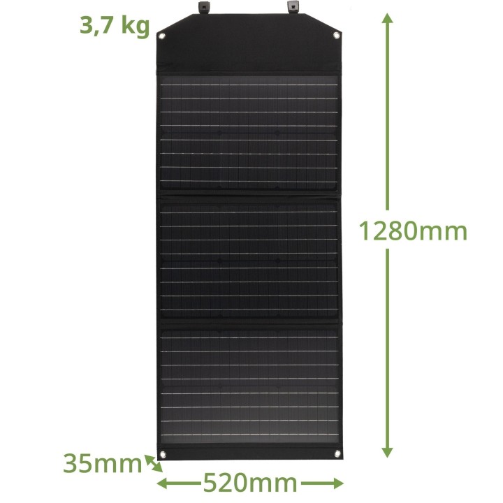 Cargador solar móvil BRESSER de 90 vatios con salida USB y DC