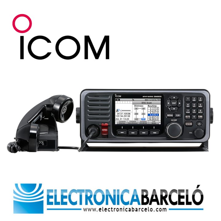 Icom GM800 Transceptor Marino E/R Fijo GMDSS MF/HF BLU con DSC CLASE A