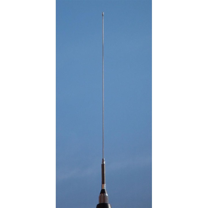 M150-GSA-C - Antena VHF de 1/4 onda con muelle y conector PL, cromada.