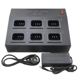 Cargador múltiple sobremesa de 6 slots para batería KNB-45-LI.
