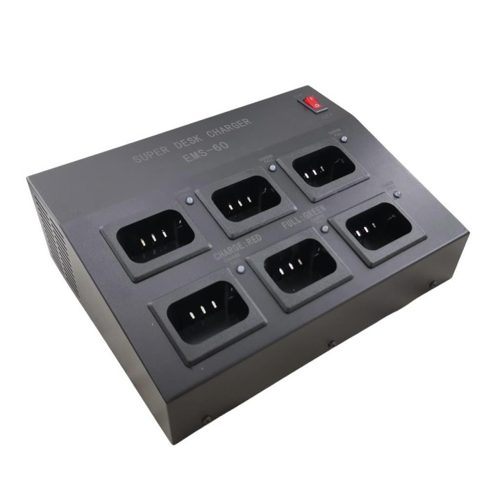 Cargador múltiple sobremesa de 6 slots para batería KNB-45-LI.
