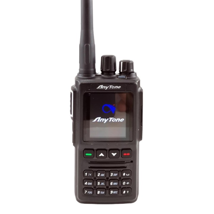 Transceptor portátil analógico / digital DMR para radioaficionados 144 / 430 MHz.