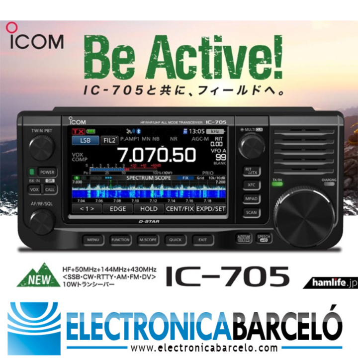 Emisora Transceptor Multibanda 50hz Icom IC-705
