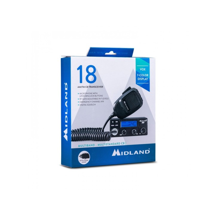 Emisora de CB Midland 18 Transceptor multiestándar
