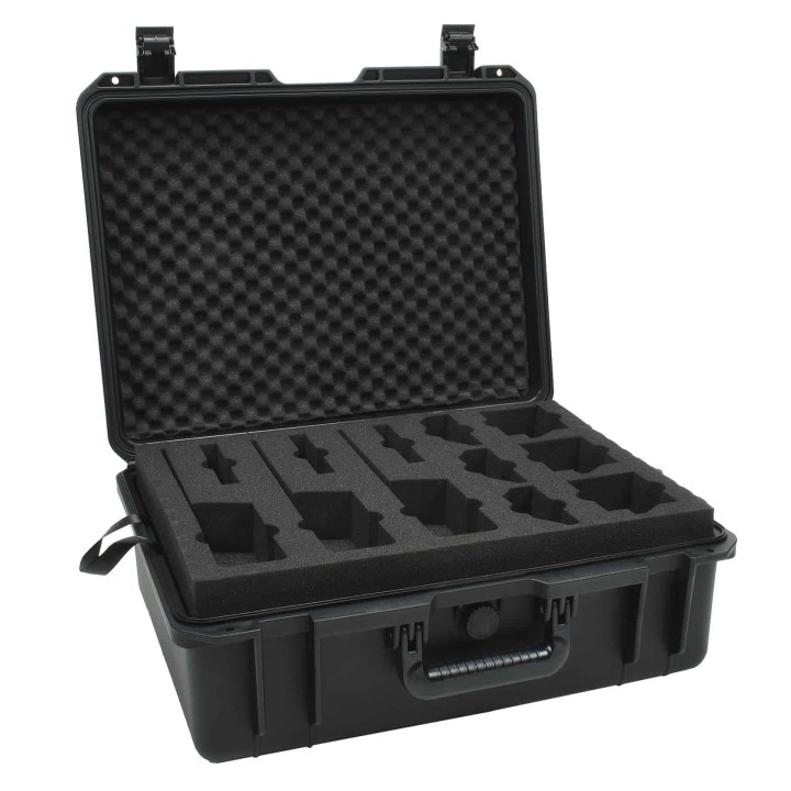 HamKing XL 6 Maleta negra resistente para 6 walkies Kenwood TK-3701D/3501 etc