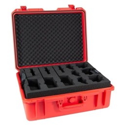HamKing XL 6 Maleta roja resistente para 6 walkies Kenwood TK-3701D/3501 etc.