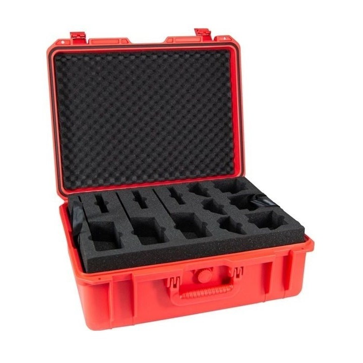 HamKing XL 6 Maleta roja resistente para 6 walkies Kenwood TK-3701D/3501 etc.