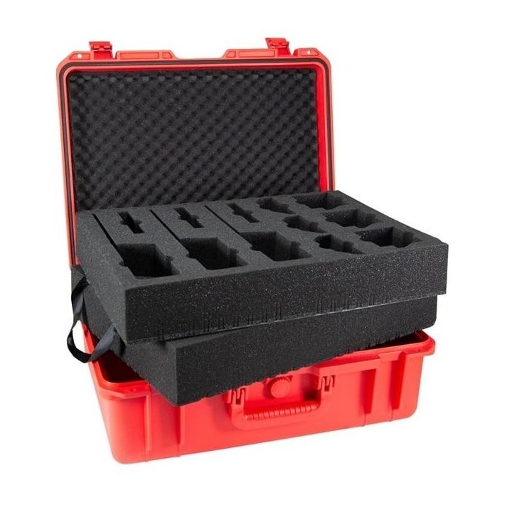 HamKing XL 6 Maleta roja resistente para 6 walkies Kenwood TK-3701D/3501 etc.