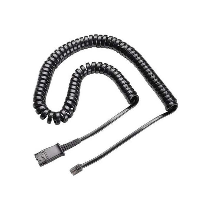 Cable adaptador telefónico QD – RJ11 para Plantronics y Cleyver