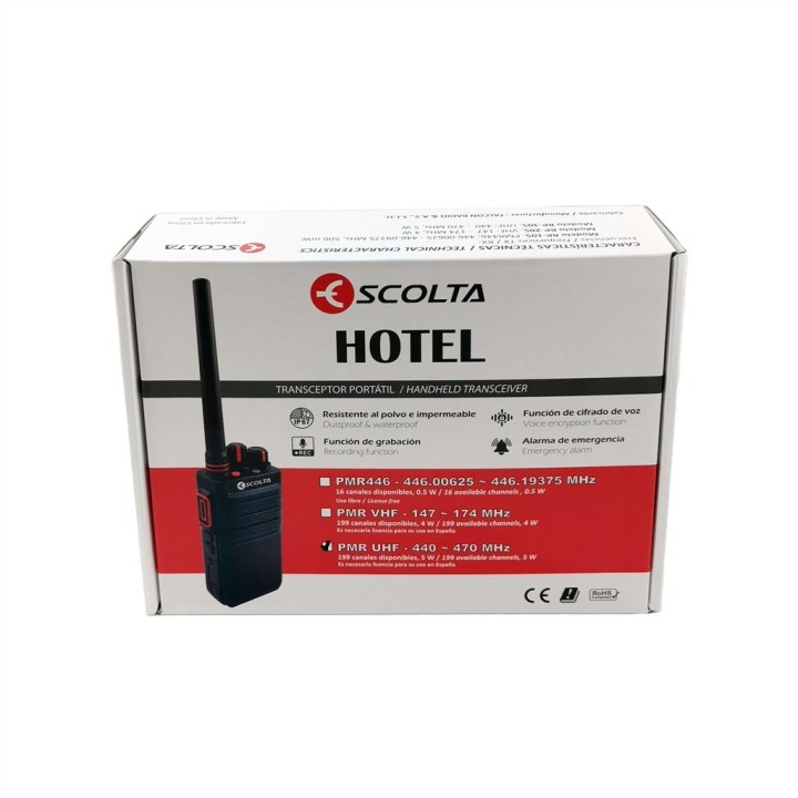 Transceptor portátil ESCOLTA HOTEL PMR446