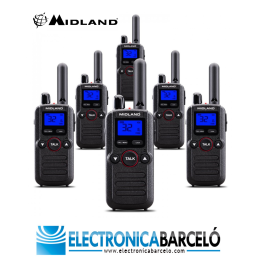 MIDLAND BR180 Pack de 6 walkies profesionales PMR446