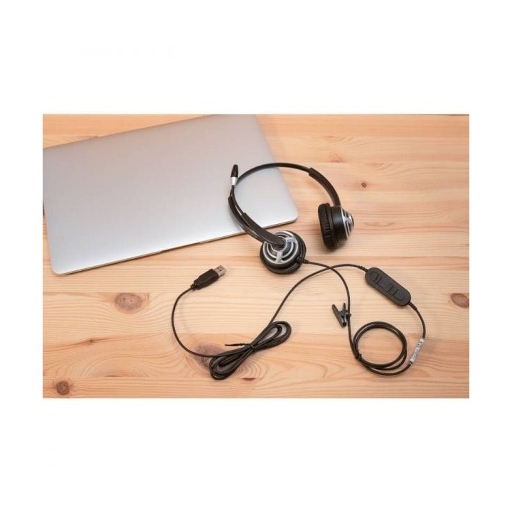 Cleyver Desk Cleyver HC65 Flex, auriculares dúo para PC conexión USB-A