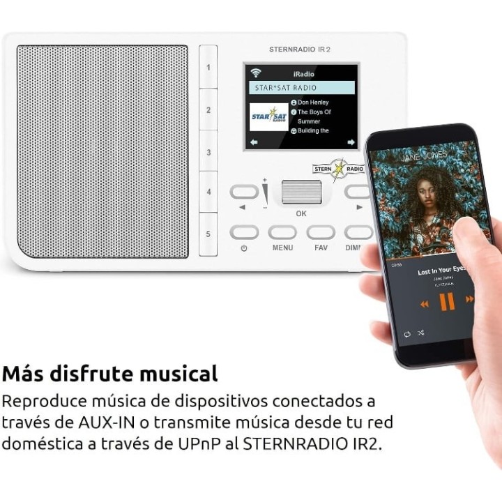 Technisat Sternradio IR 2 Blanco, receptor radio Internet WiFI