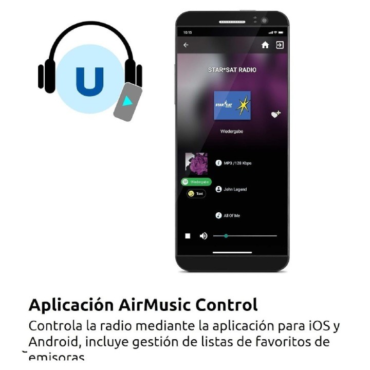 Technisat Sternradio IR 2 Blanco, receptor radio Internet WiFI