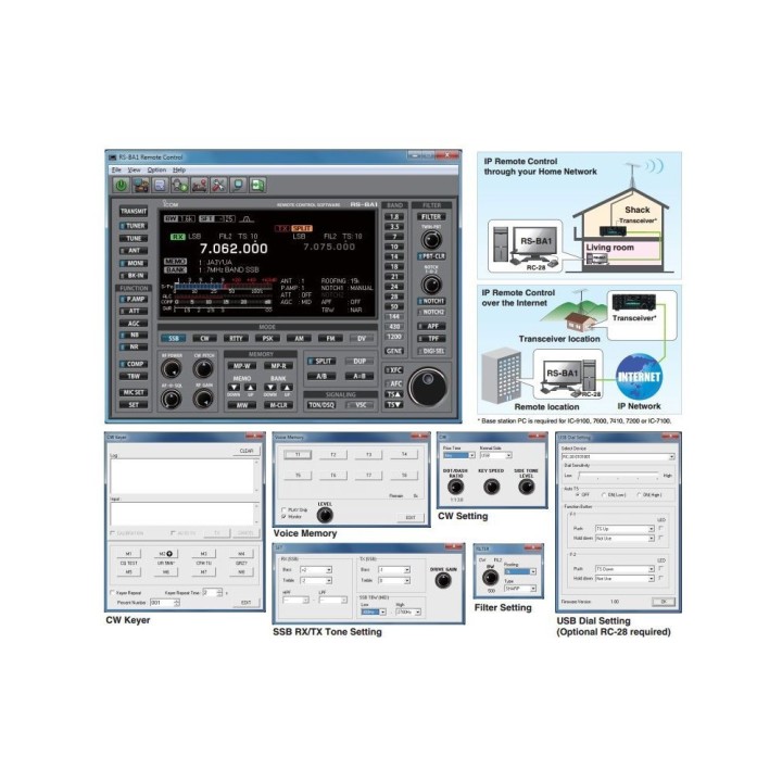 ICOM RS-BA1 Version2 Software de control remoto Dualwatch más avanzado