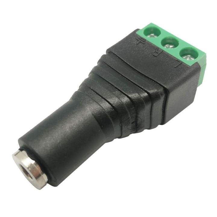Conector hembra 3.5 mm stereo con terminales