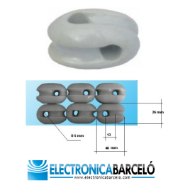 MINI AISLADOR DE PORCELANA (CERAMICA) TIPO HUEVO ITP-3
