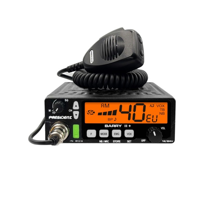 PRESIDENT BARRY II + Emisora CB 27 Mhz AM/FM con NRC 12v/24v