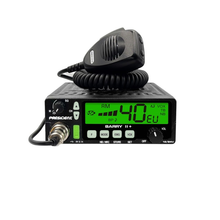 PRESIDENT BARRY II + Emisora CB 27 Mhz AM/FM con NRC 12v/24v