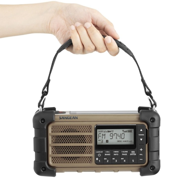 Sangean Survivor MMR-99 Desert Tan Receptor radio FM, Bluetooth, dinamo y linterna