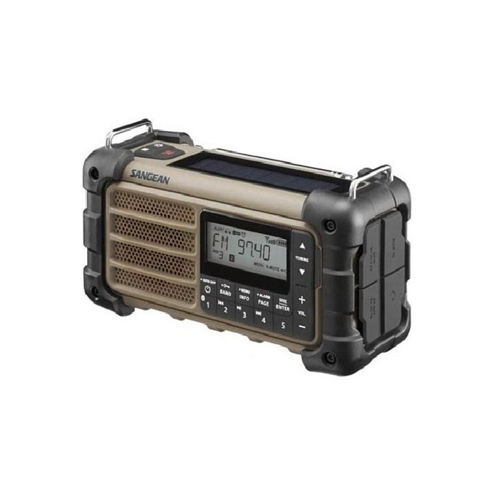 Sangean Survivor MMR-99 Desert Tan Receptor radio FM, Bluetooth, dinamo y linterna