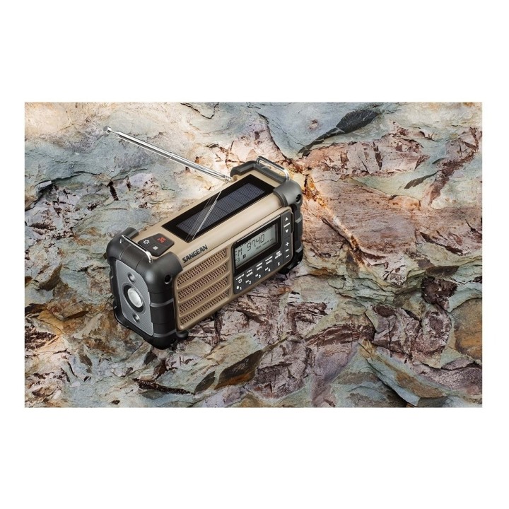 Sangean Survivor MMR-99 Desert Tan Receptor radio FM, Bluetooth, dinamo y linterna
