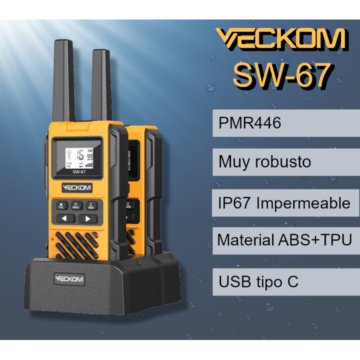 VECKOM SW-67 pareja de walkies PMR446 IP67