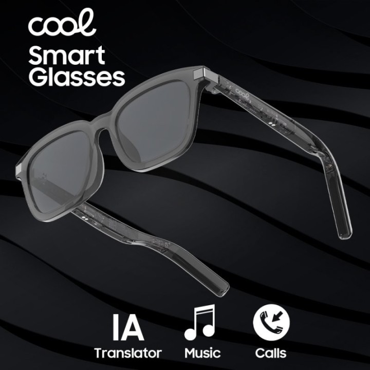 Smart Glasses COOL IA Gafas de Sol Inteligentes Unisex Negro (Llamadas, Música, Traducción)