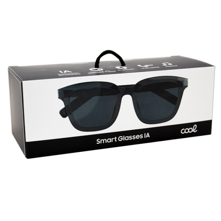 Smart Glasses COOL IA Gafas de Sol Inteligentes Unisex Negro (Llamadas, Música, Traducción)